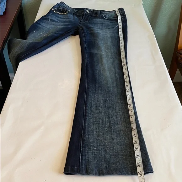 Miss Me Rivet Studded Pockets Low Rise Bootcut Size 28 - Picture 8 of 16